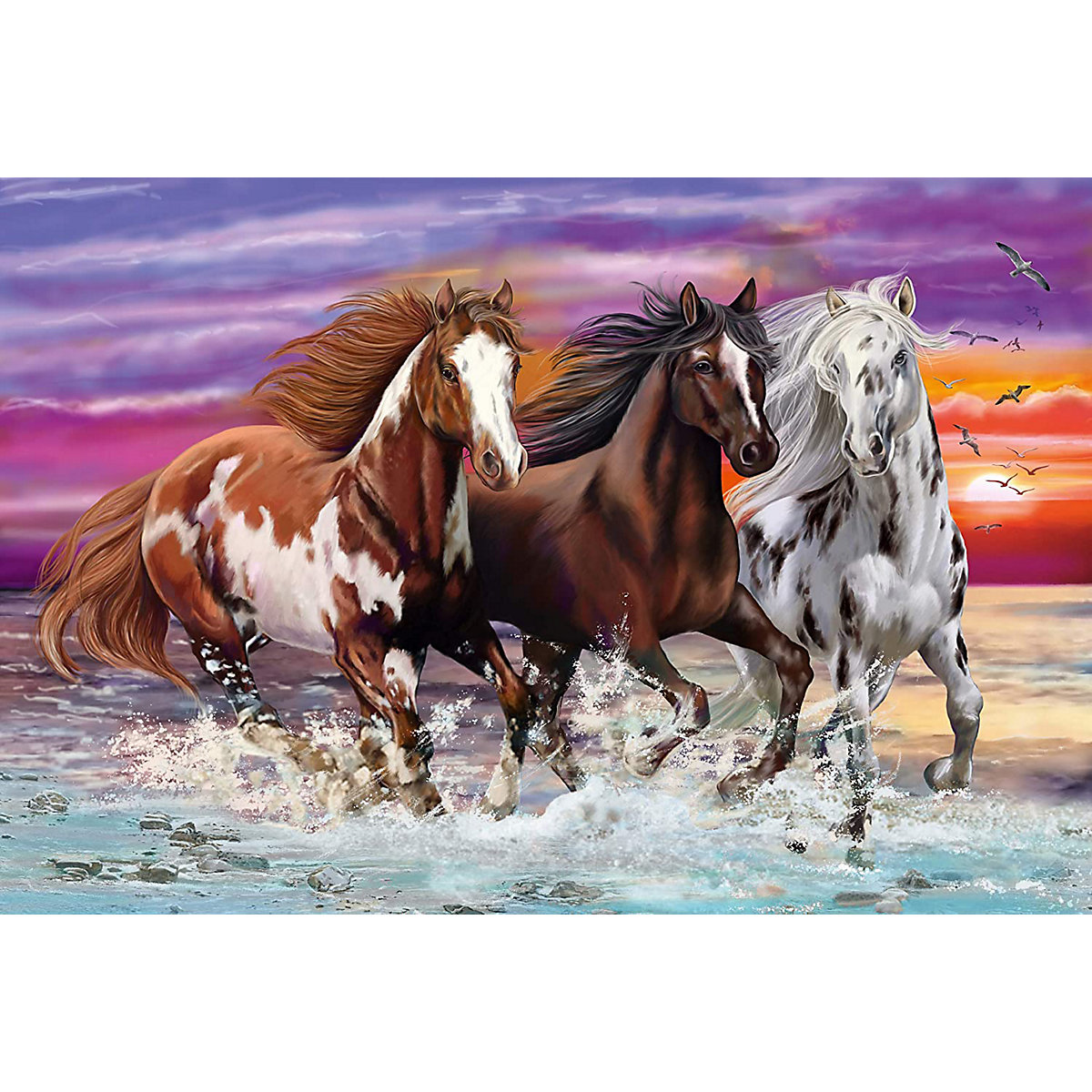 Puzzle - Wildes Pferde-Trio, 200 Teile