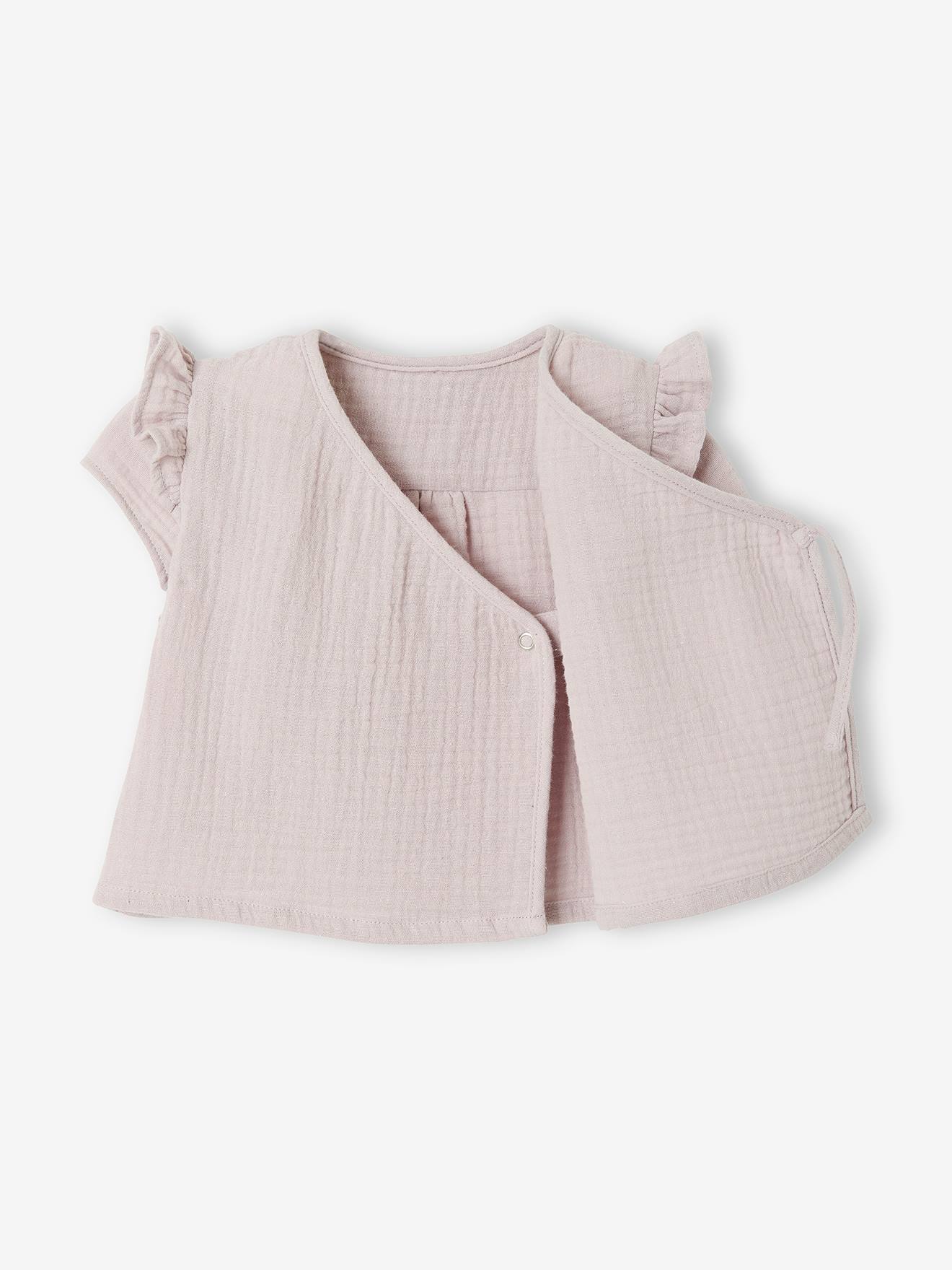 Vertbaudet Baby Wickeljacke aus Musselin - violett