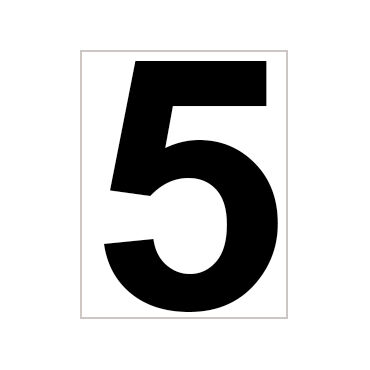 Platzziffer 5 Schild - Weiß, Schwarz