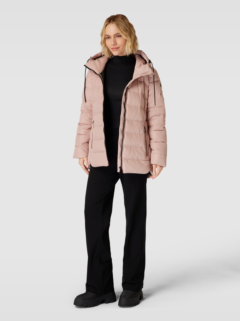 Steppjacke mit Label-Patch in rosa