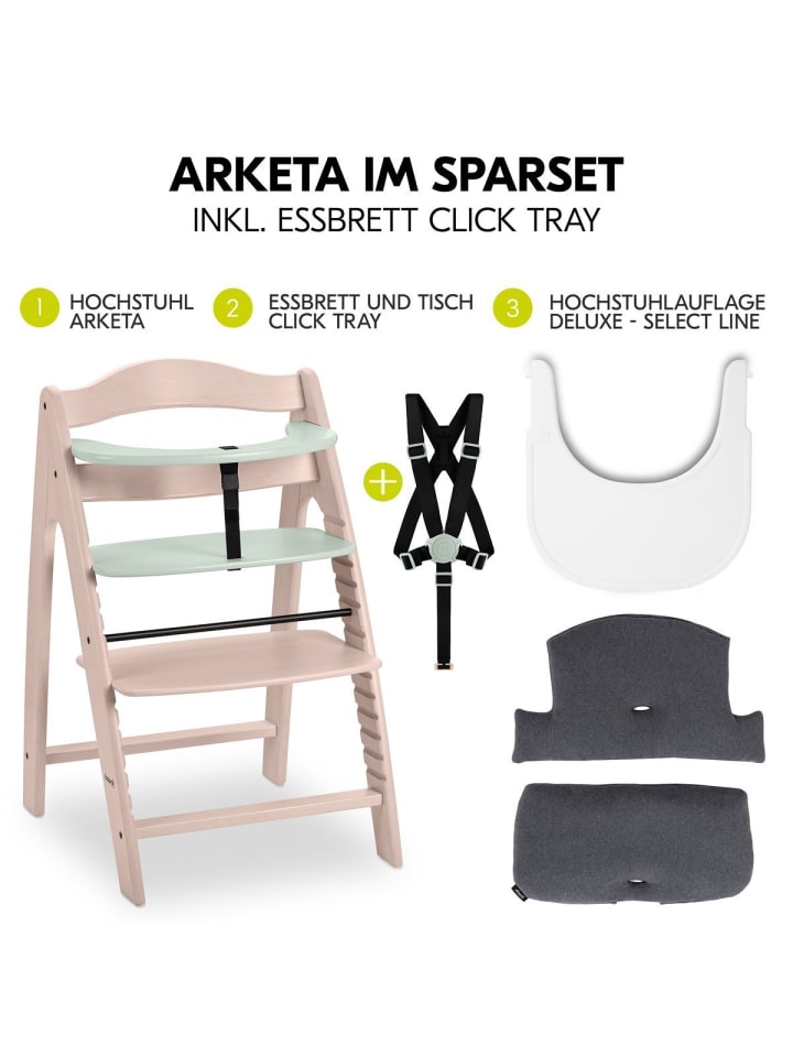 Hauck Hochstuhl Arketa Beech - im Sparset inkl. in weiss,grau günstig kaufen onesize
