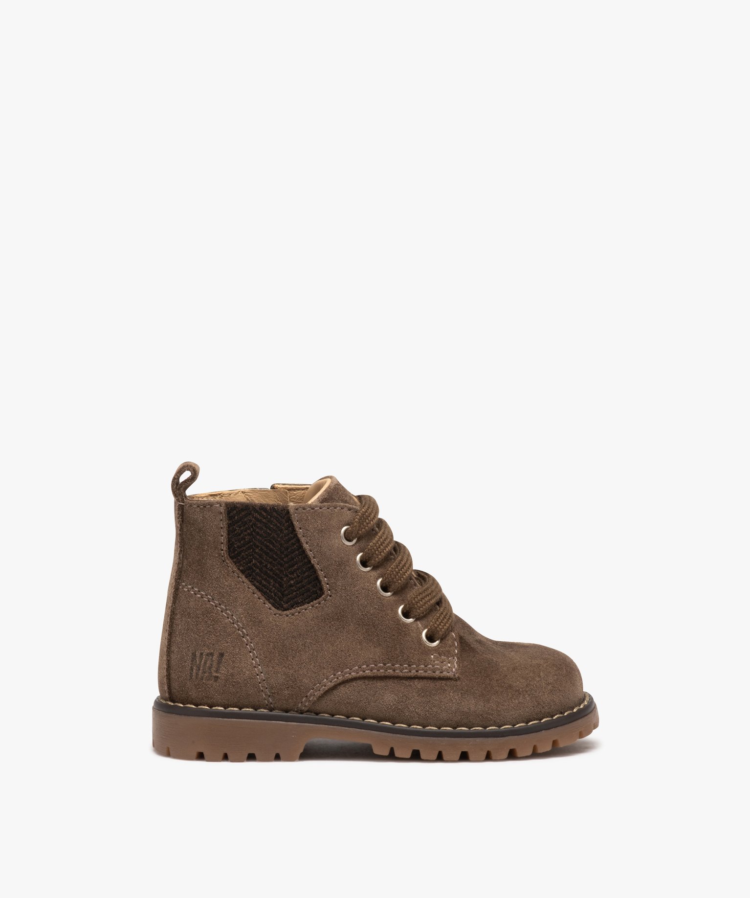 Boots bébé Garçon en cuir suédé uni - NA! taupe | GEMO