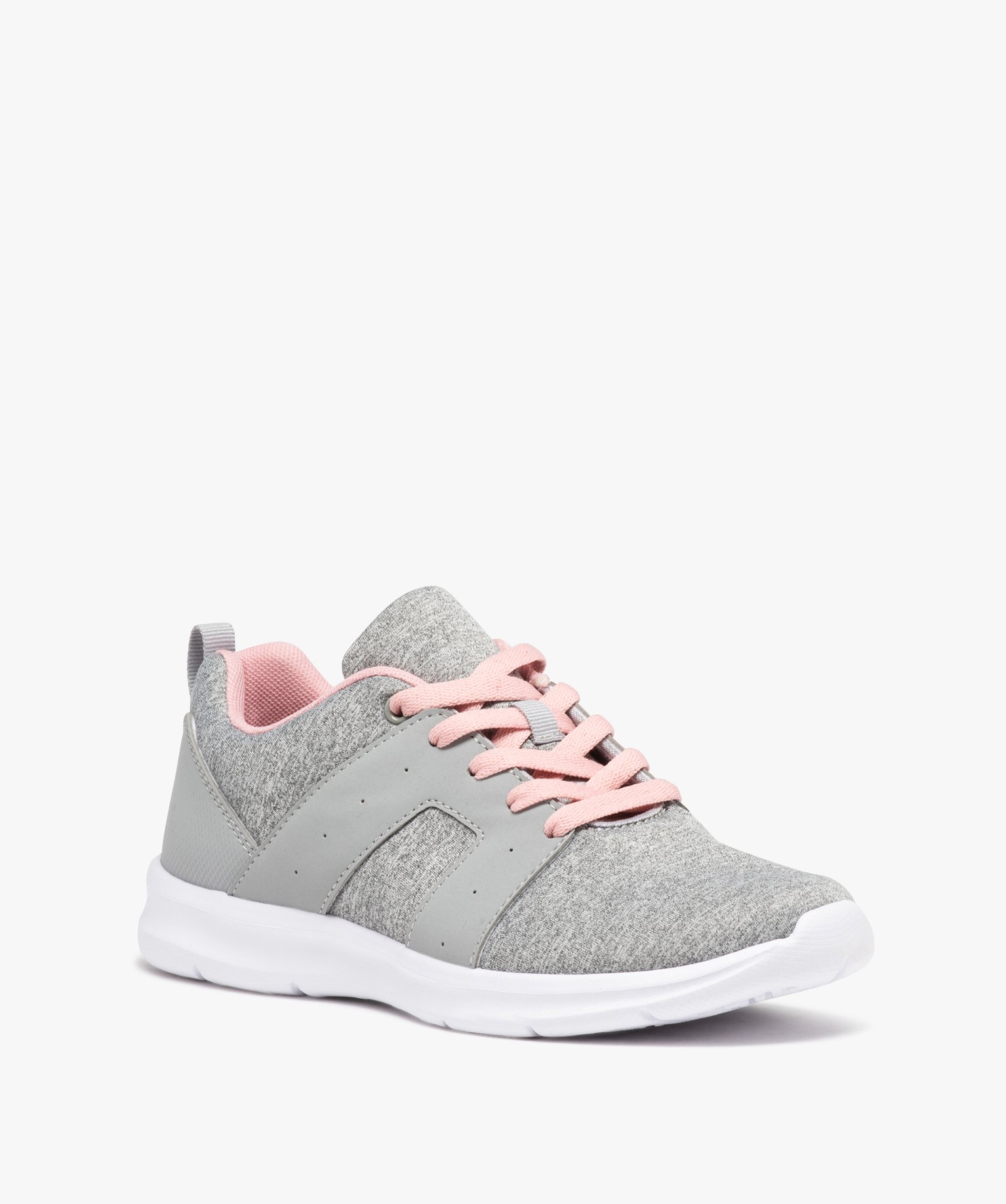 Baskets running en textile uni extralégères femme rose | GEMO