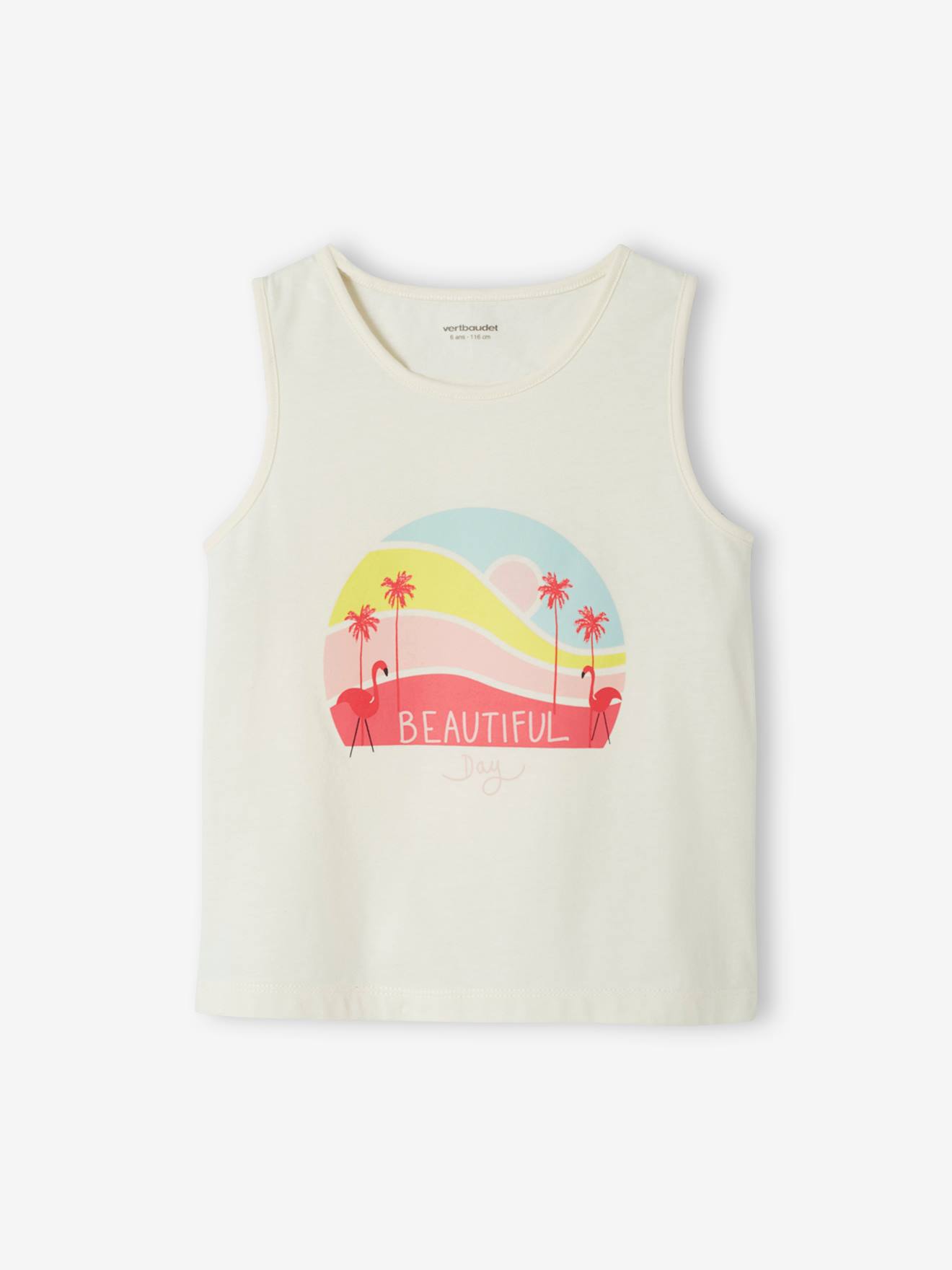 Pyjashort fille flamant rose en gaze pur coton rose