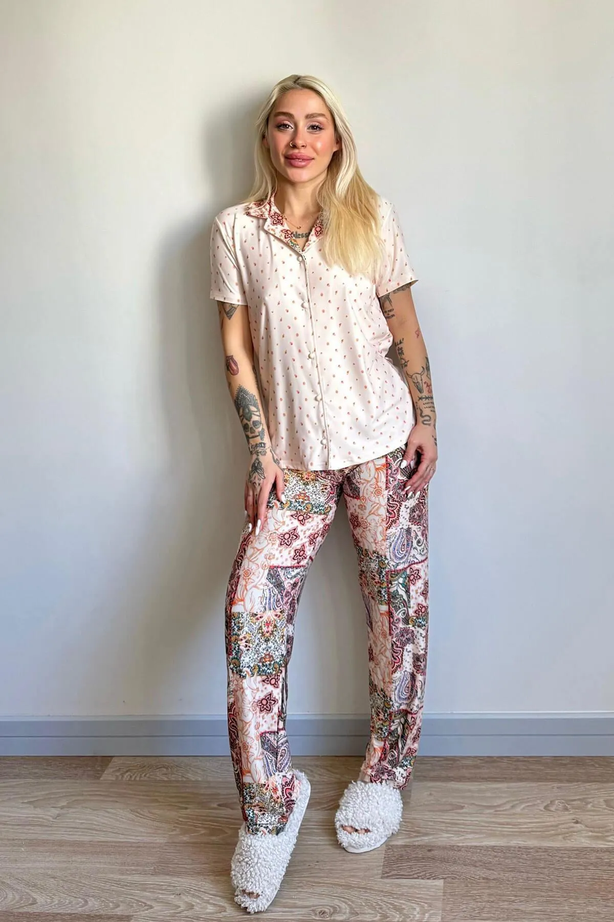 Pijamaevi  Pyjama set - Beige - Unifarben