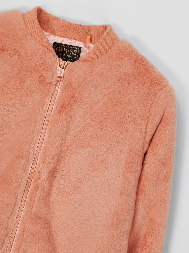 Jacke aus Kunstfell in apricot