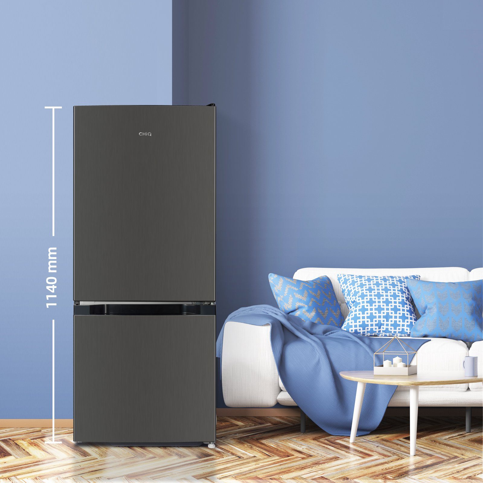 CHiQ Kühl-/Gefrierkombination CBM117L42, 114 cm hoch, 47 cm breit, 117L Kühlschrank,12 Jahre Garantie auf den Kompressor,Low-frost