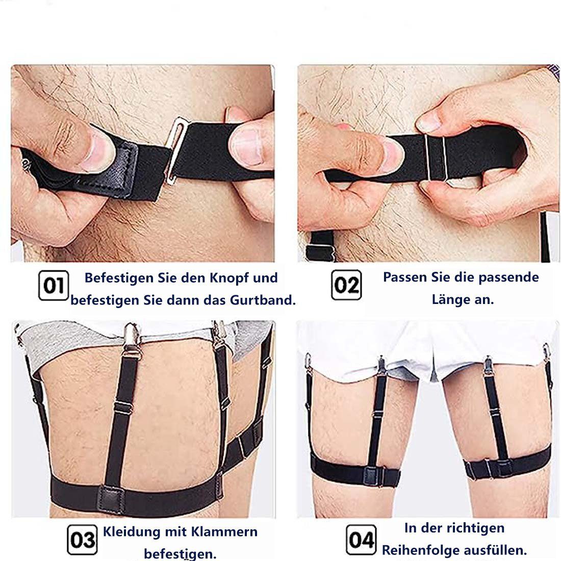 DRSEON Hosenträger Hemdhalter Gürtel Socken Shirt Frauen Verhindern Bluse Falten (2-St)
