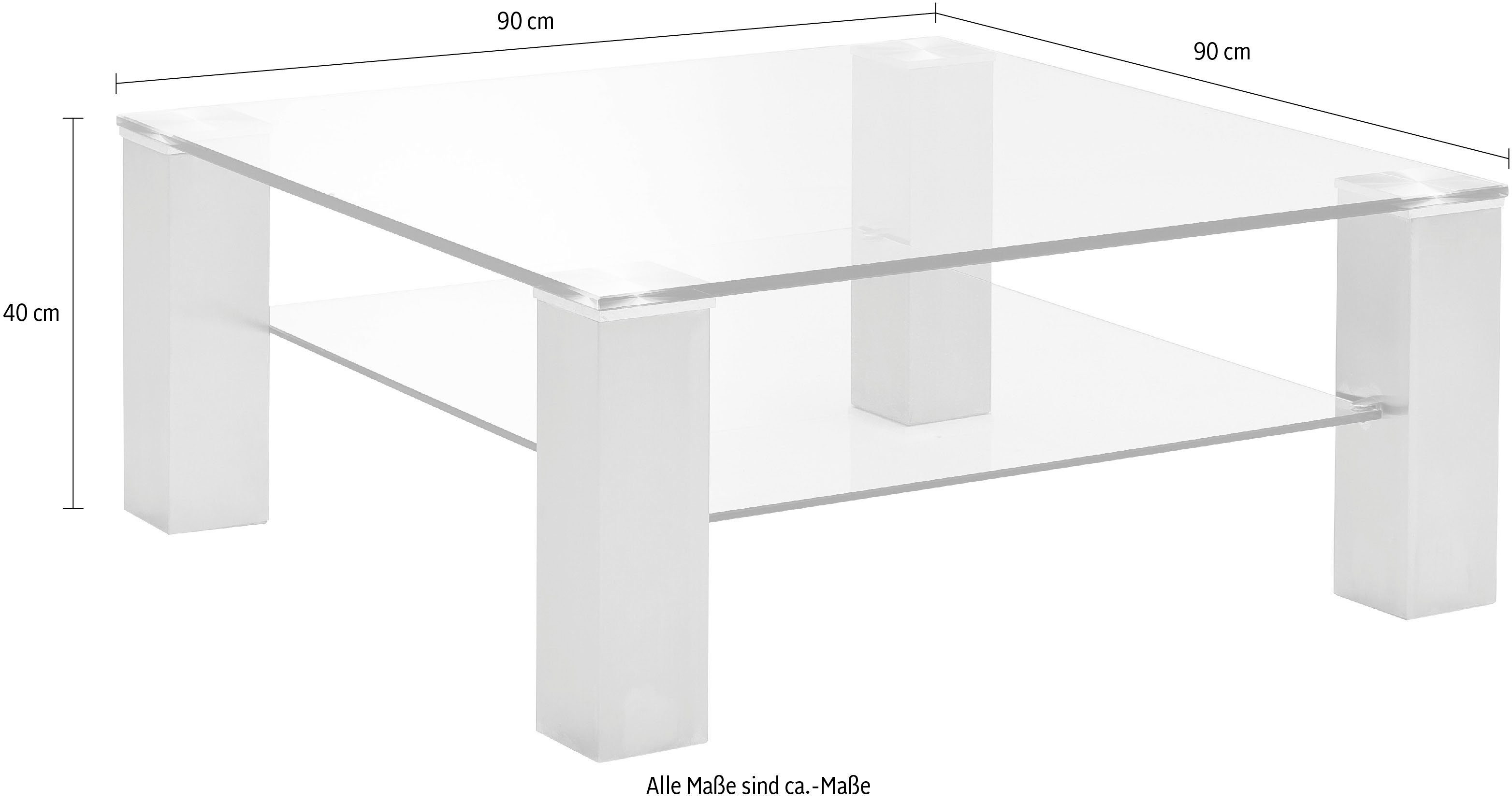 MCA furniture Couchtisch Asta, Glastisch mit Sicherheitsglas, belastbar bis 20 kg