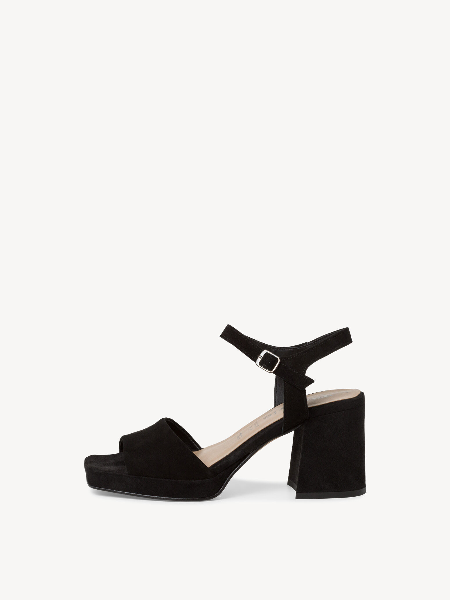 Sandale à talon en cuir - noir