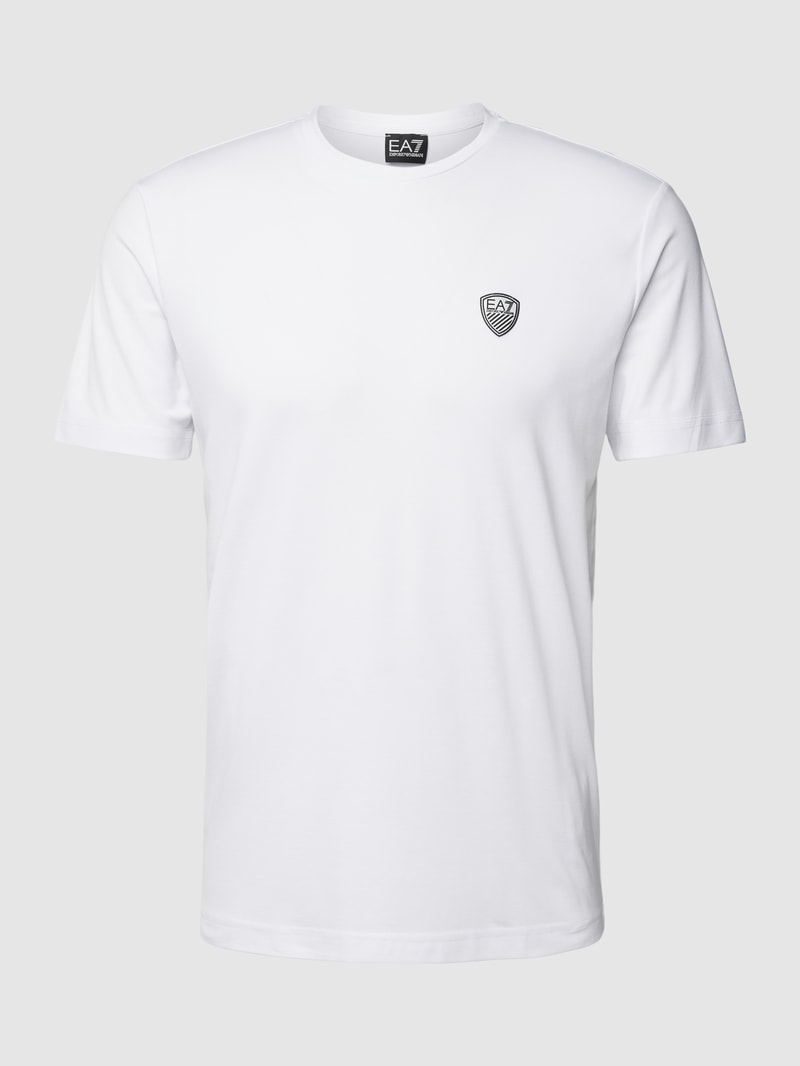 T-Shirt mit Label-Detail in weiß