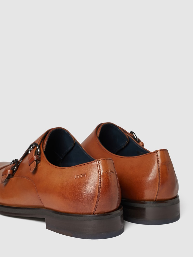 Double Monk Straps aus Leder Modell 'Kleitos' in cognac