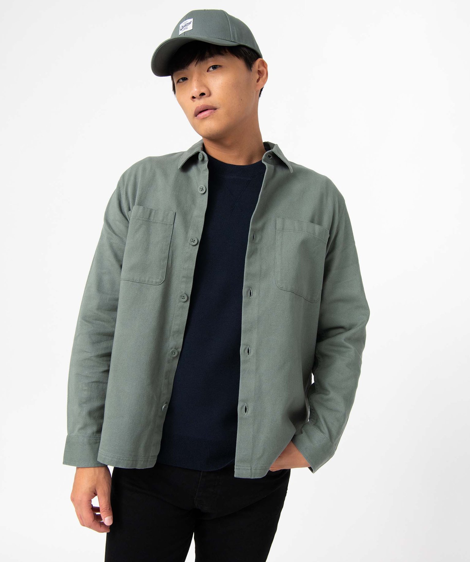 Sur-chemise homme avec poches poitrine vert | GEMO