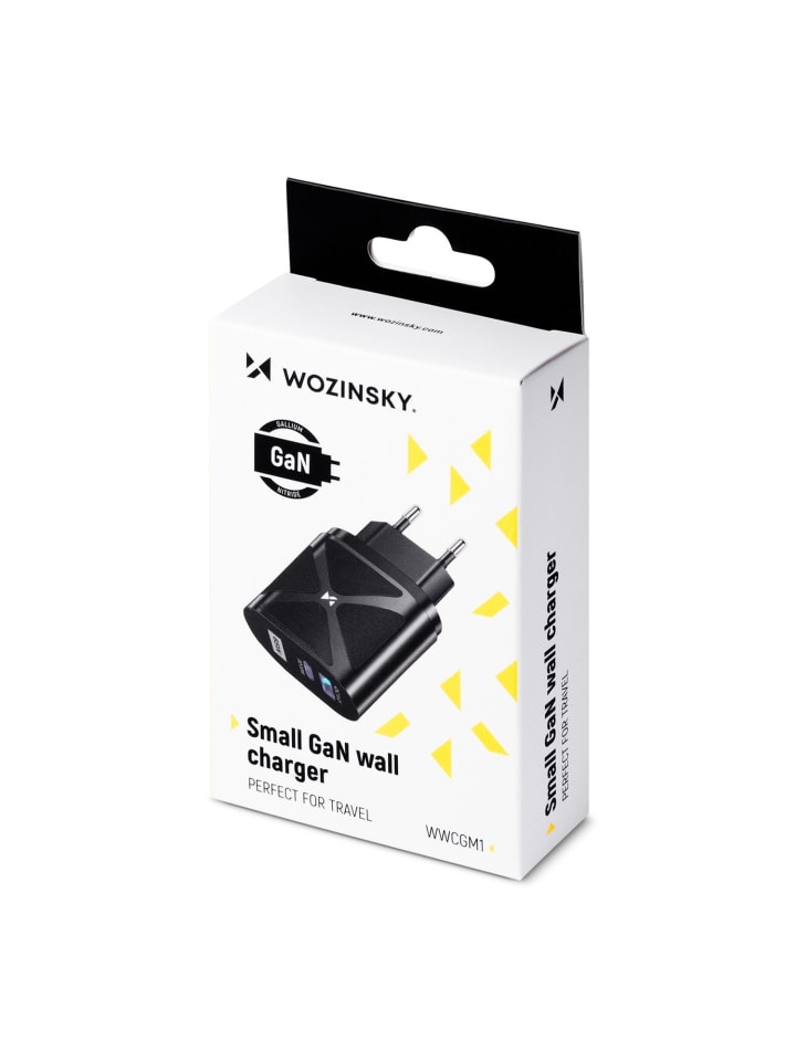 Wozinsky 65W GaN-Ladegerät mit USB-Anschlüssen Schwarz in Schwarz günstig kaufen onesize