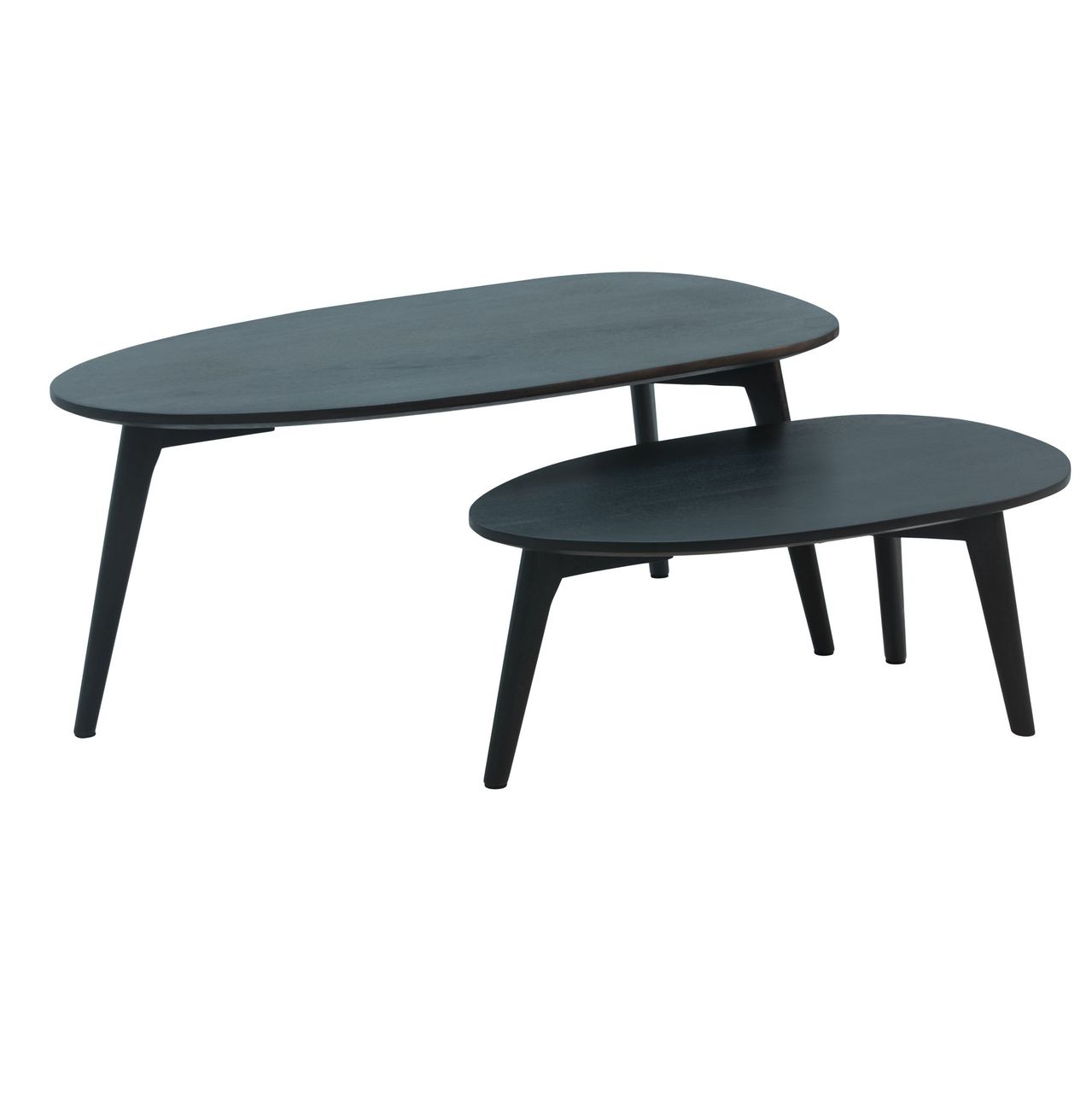 Skyport WOHNLING Couchtisch 2er Set Nierenform Holz Wohnzimmertisch Beistelltisch Tisch
