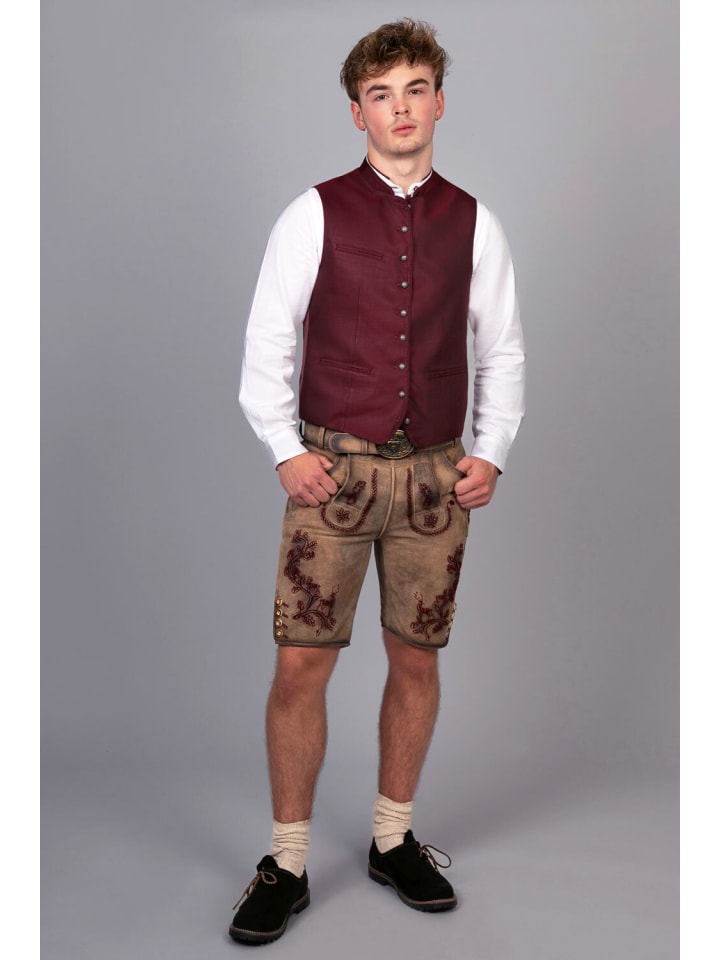 Edelnice Kurze Wildbock Lederhose Emil in dunkelbraun günstig kaufen