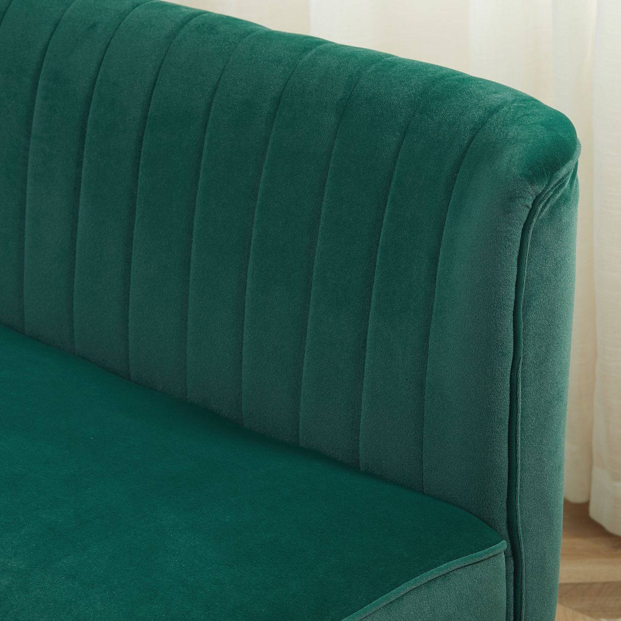 HOMCOM 2-Sitzer Stoffsofa Polstersofa Sitzmöbel Loungesofa Dunkelgrün 117 x 56,5 x 77 cm