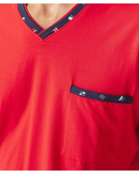 Pyjashort col V en maille jersey