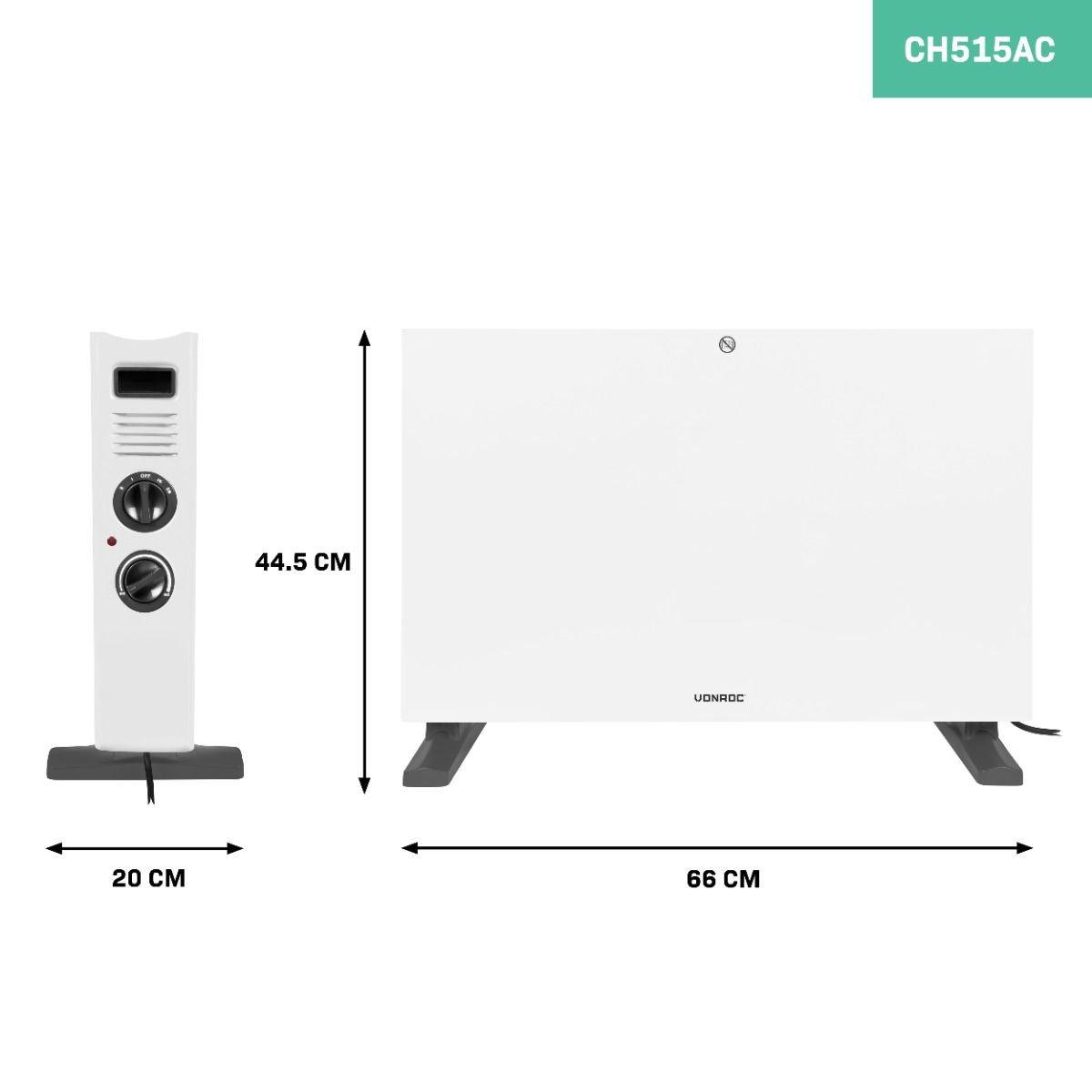 Vonroc CH515AC 2000 watt Konvektorheizung mit Turbolüfter