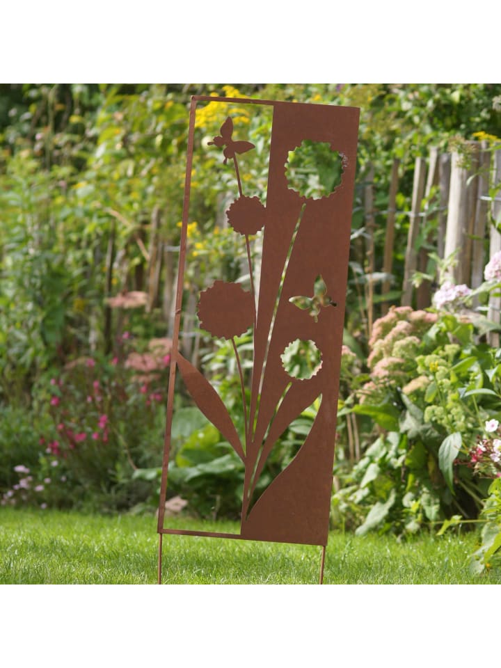 UNUS Gartenschild Rost Blumen in Braun günstig kaufen onesize
