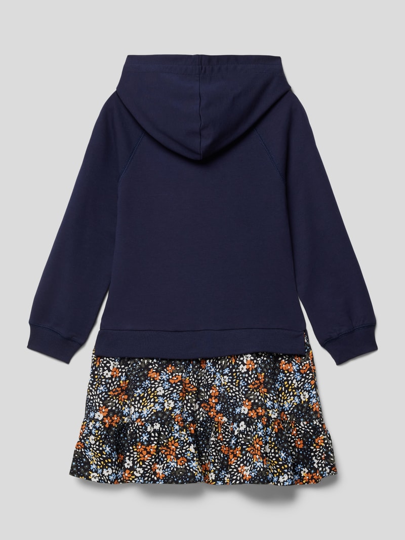 Minikleid mit ausgestellter Rockpartie in marineblau
