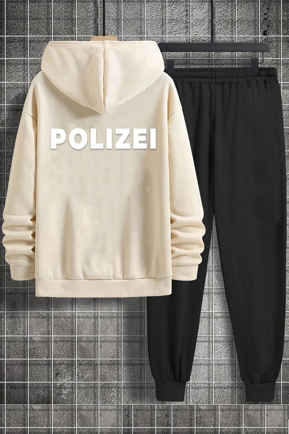 uyguntarz  Unisex-Trainingsanzug-Set mit Polizei-Rückendruck