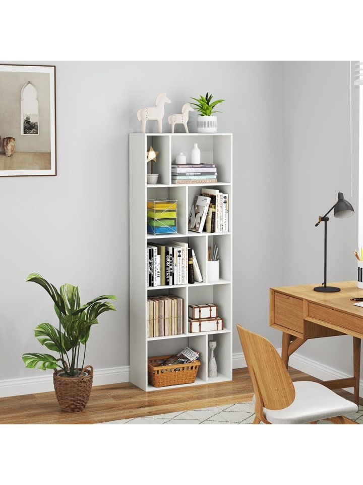 COSTWAY Bücherregal 5 Ebenen 60 x 25 x 160 cm in Weiß günstig kaufen onesize