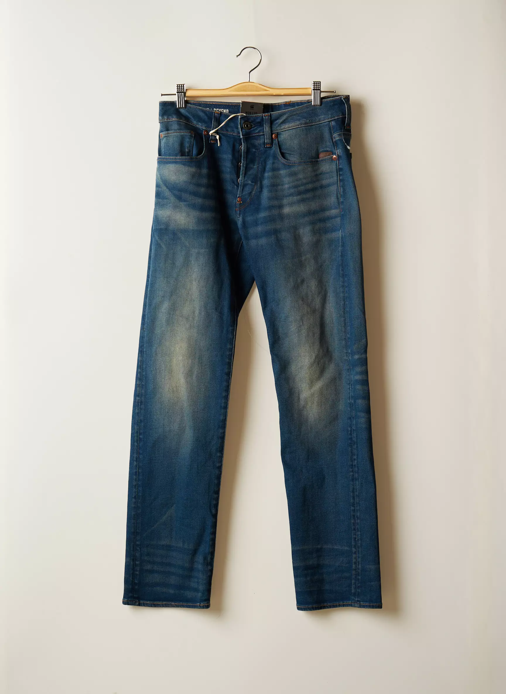 Raw 7 Jeans Coupe Droite Homme couleur bleu