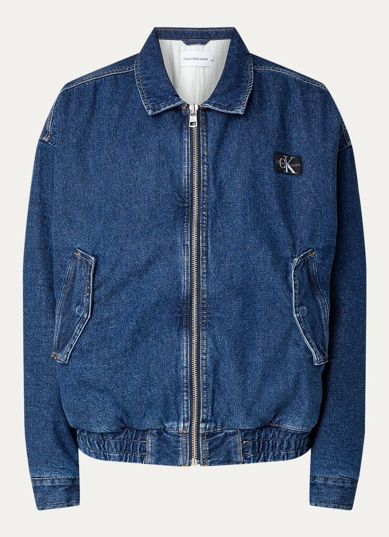 Jachetă bomber din denim Calvin Klein cu buzunare cu clapă