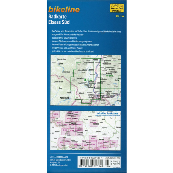 Bikeline Radkarte Elsass Süd (ELS03) 1 : 75.000 - Fahrradkarte