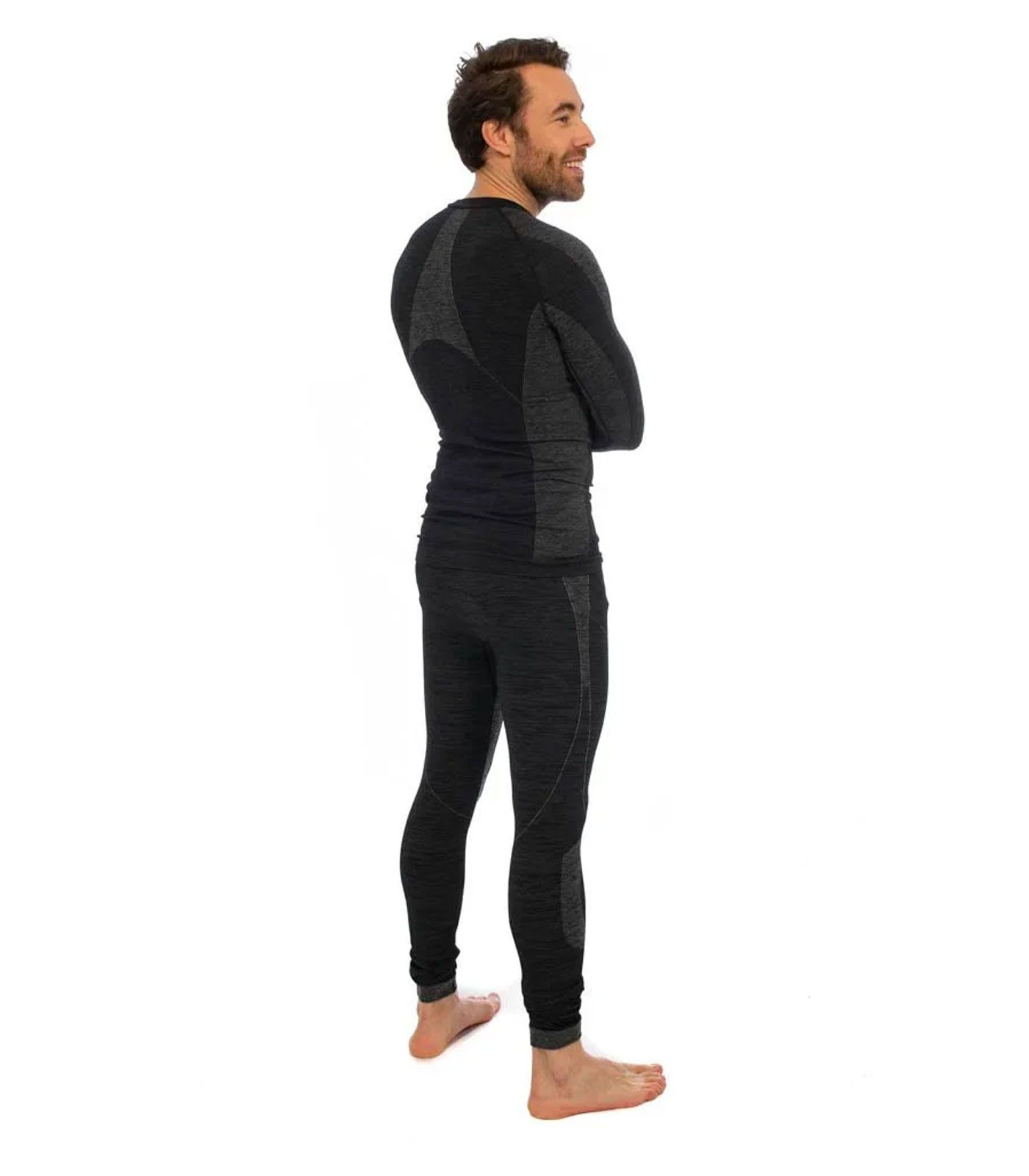 Heat Keeper Premium schwarz melange Herren Thermo Leggings