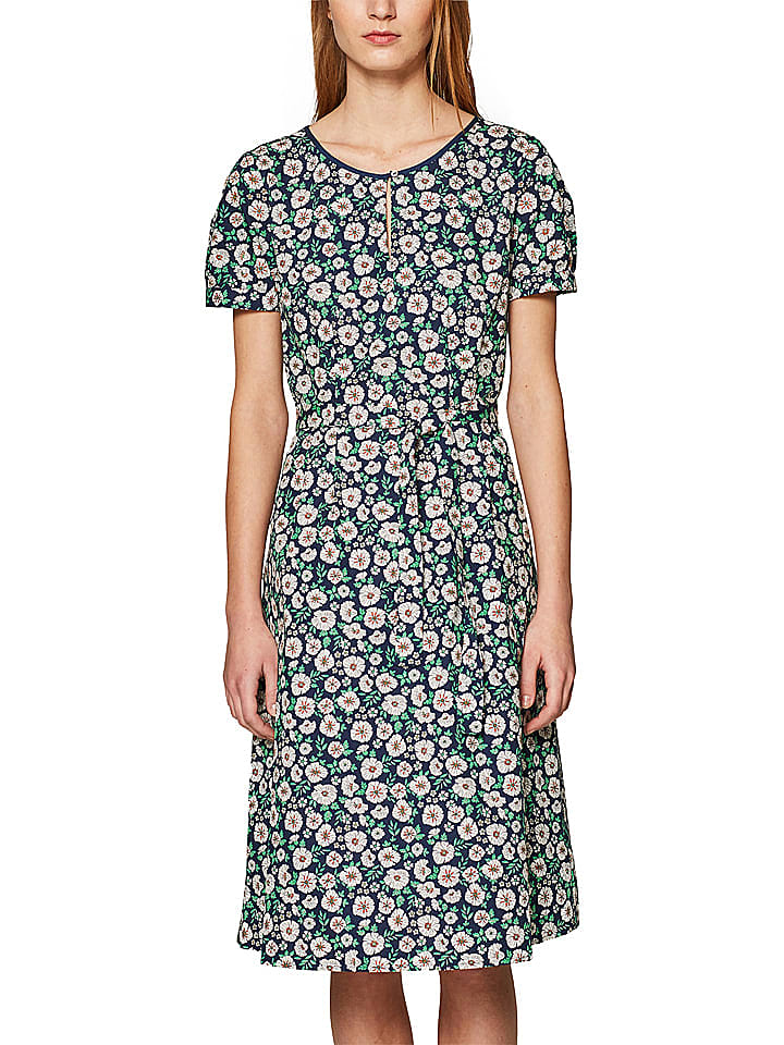 ESPRIT Kleid in Dunkelblau/ Bunt günstig kaufen 42