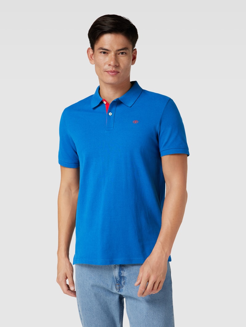 Poloshirt mit Logo-Stitching Modell 'Basic' in royalblau