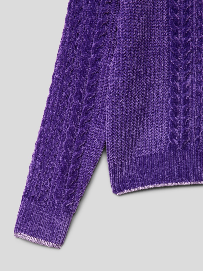 Strickpullover mit Rundhalsausschnitt in lila