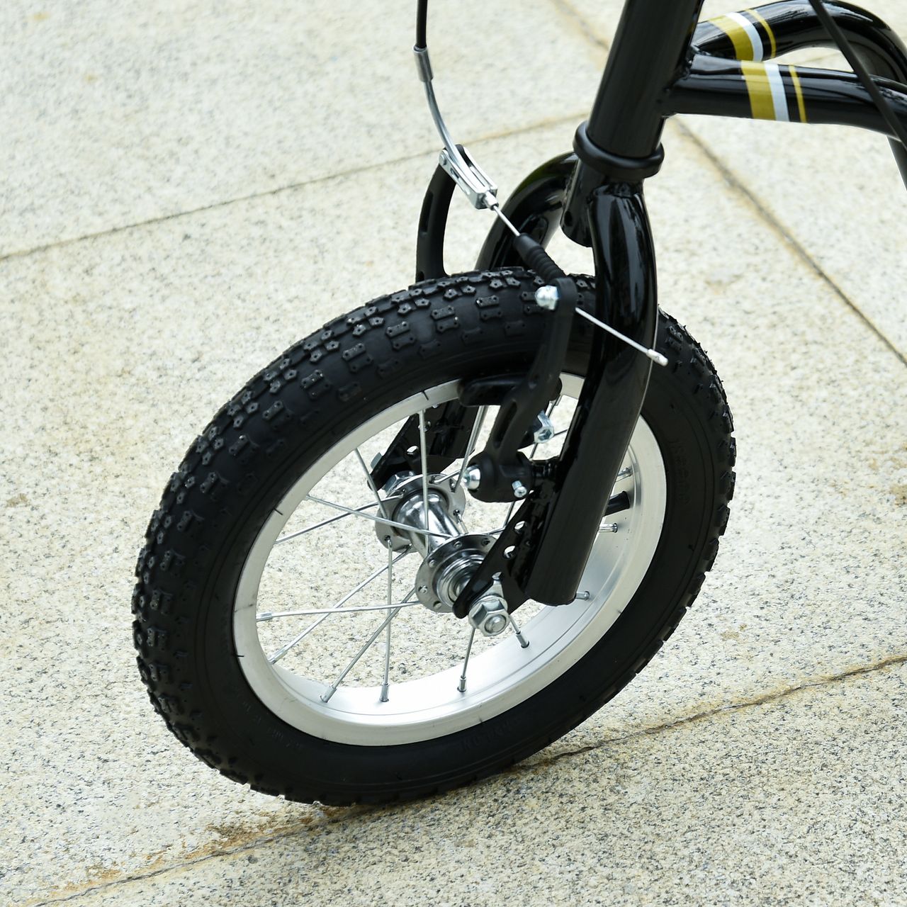 HOMCOM Kinderroller Scooter Tretroller Cityroller Kinder Roller Kickboard mit Luftreifen 12 Zoll Schwarz 120 x 58 x 85-95 cm