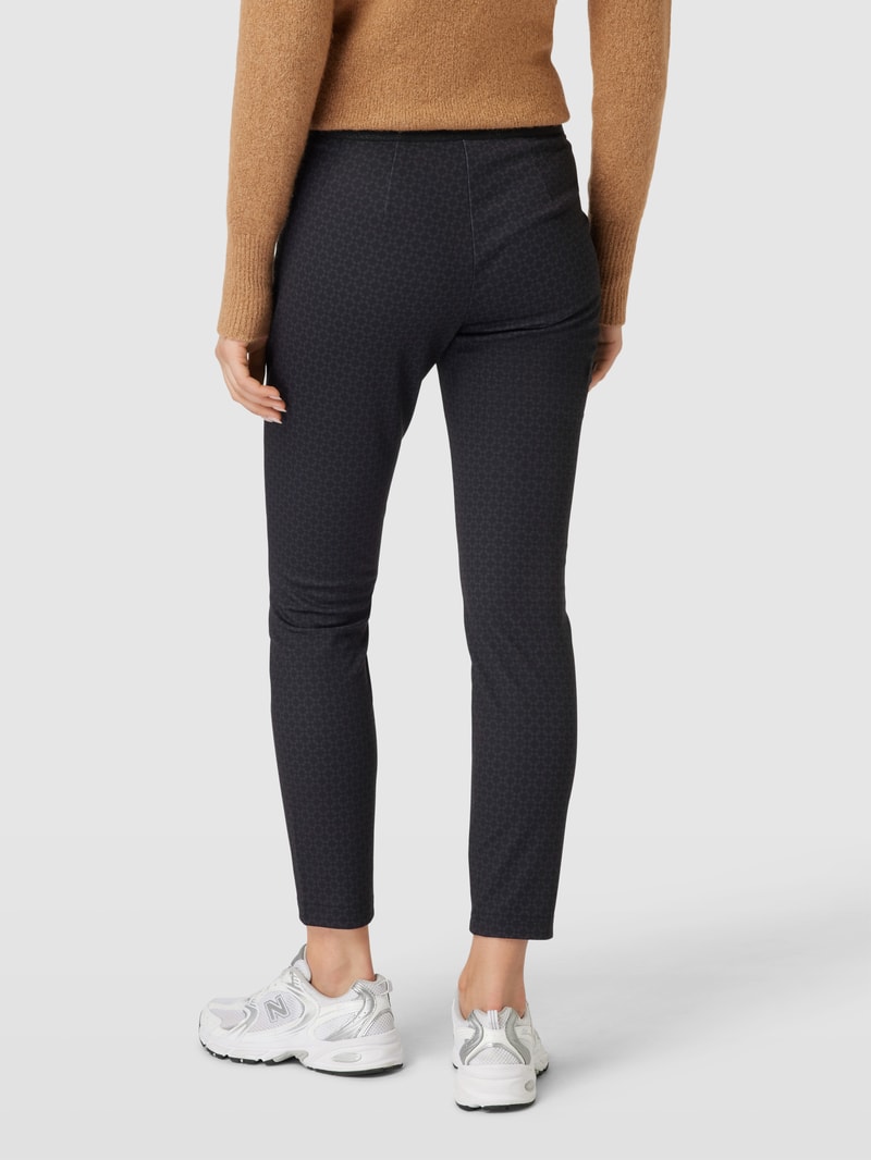 Stoffhose mit elastischem Bund in schwarz