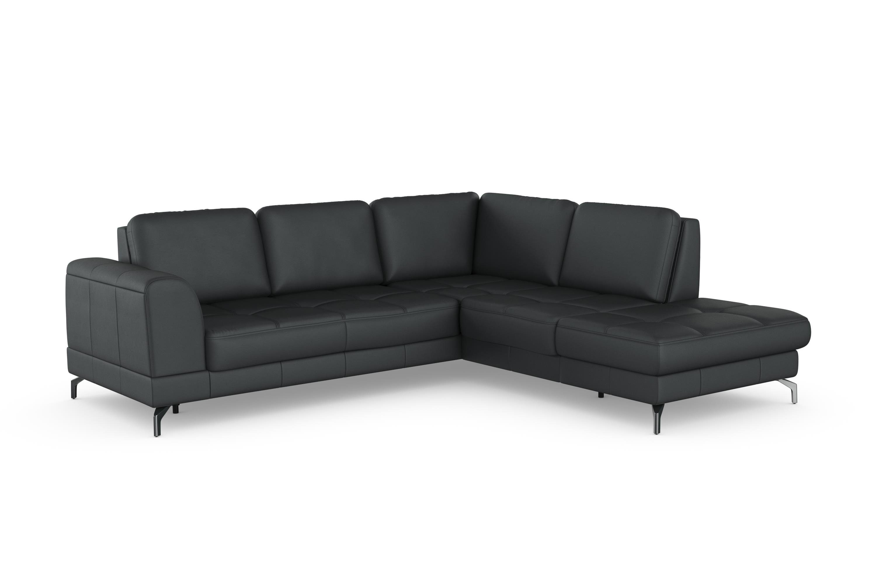 sit&more Ecksofa Bendigo, inklusive Sitztiefenverstellung, Bodenfreiheit 12 cm, in 2 Fußfarben