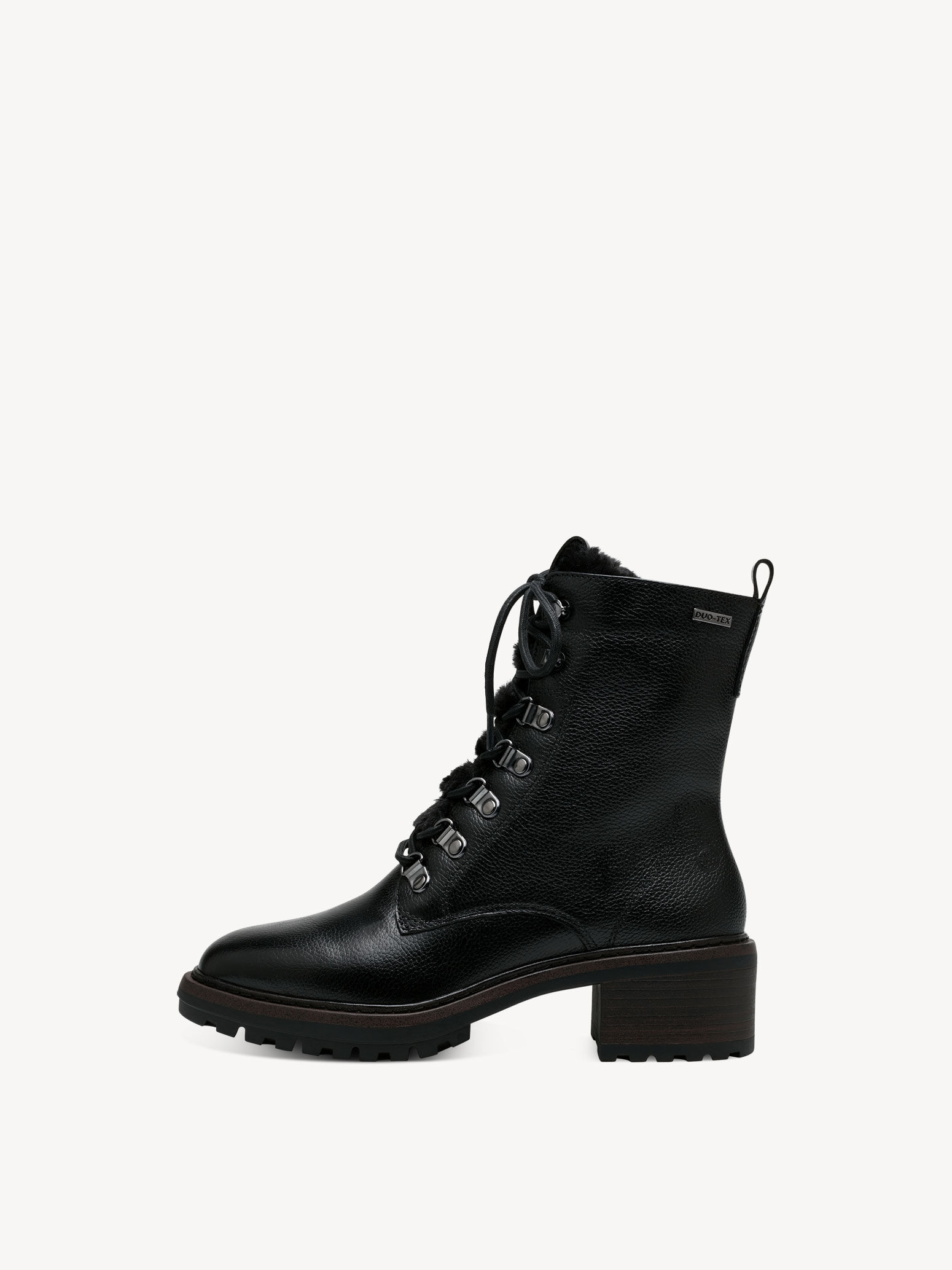 Bottine en cuir - noir doublure chaude