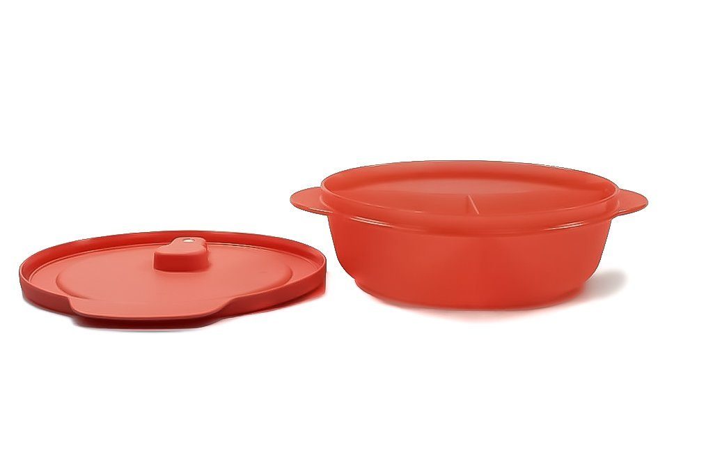 TUPPERWARE Mikrowellenbehälter CrystalWave 900 ml mit Abtrennung lachs + SPÜLTUCH