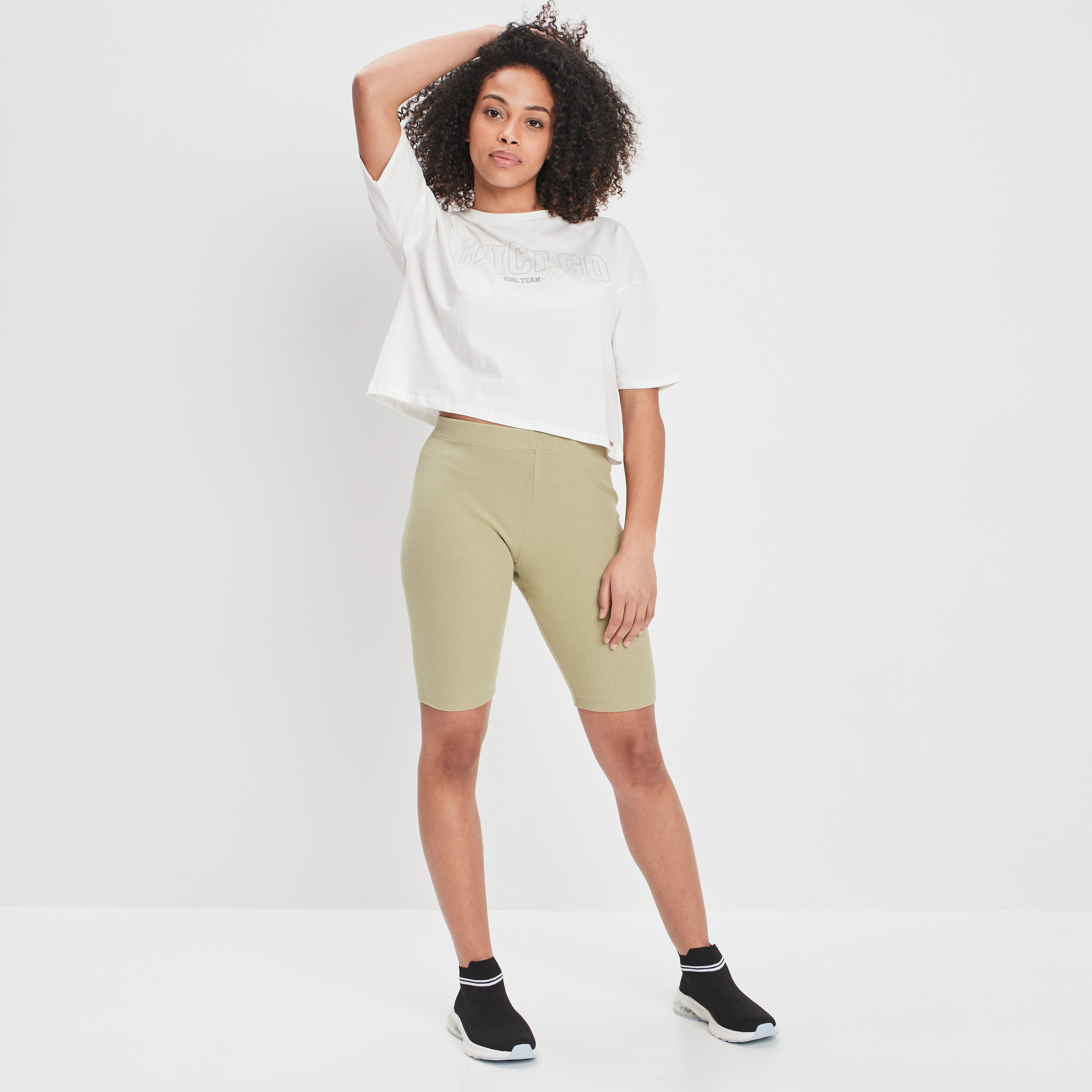 T-shirt manches courtes Creeks blanc femme | La Halle
