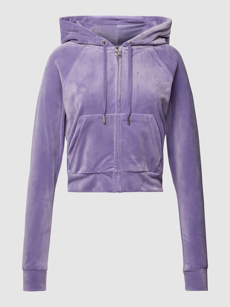 Sweatjacke mit Ziersteinbesatz Modell 'MADISON' in flieder