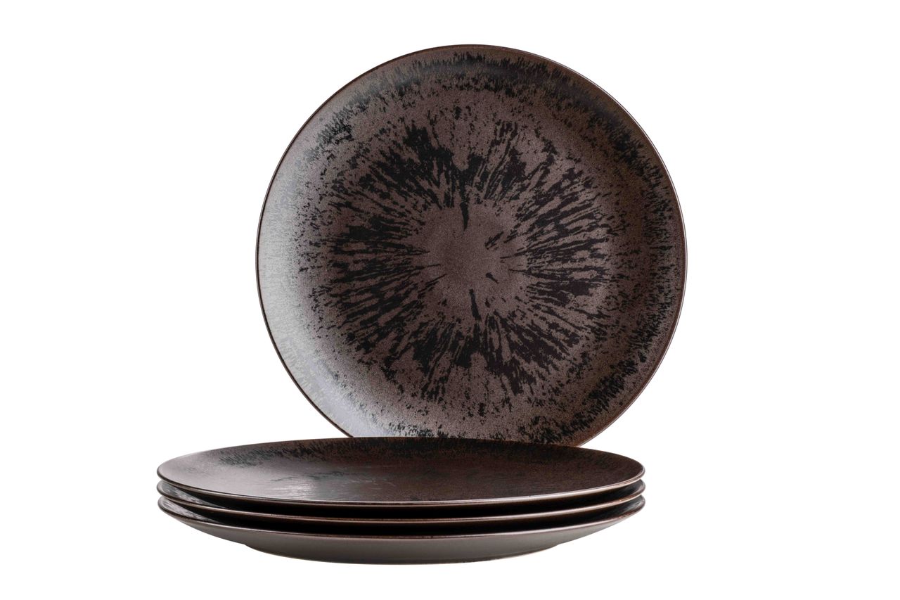 Mäser Serie Metallic Bronze, Platzteller-Set für 4 Personen
