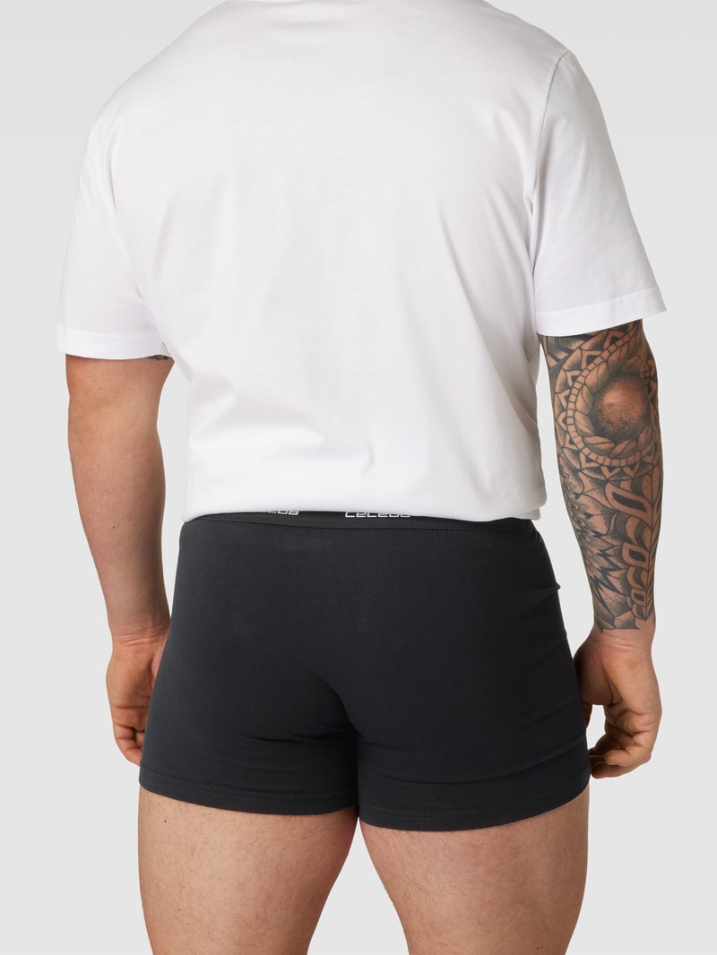 PLUS SIZE Trunks mit elastischem Logo-Bund im 2er-Pack in schwarz