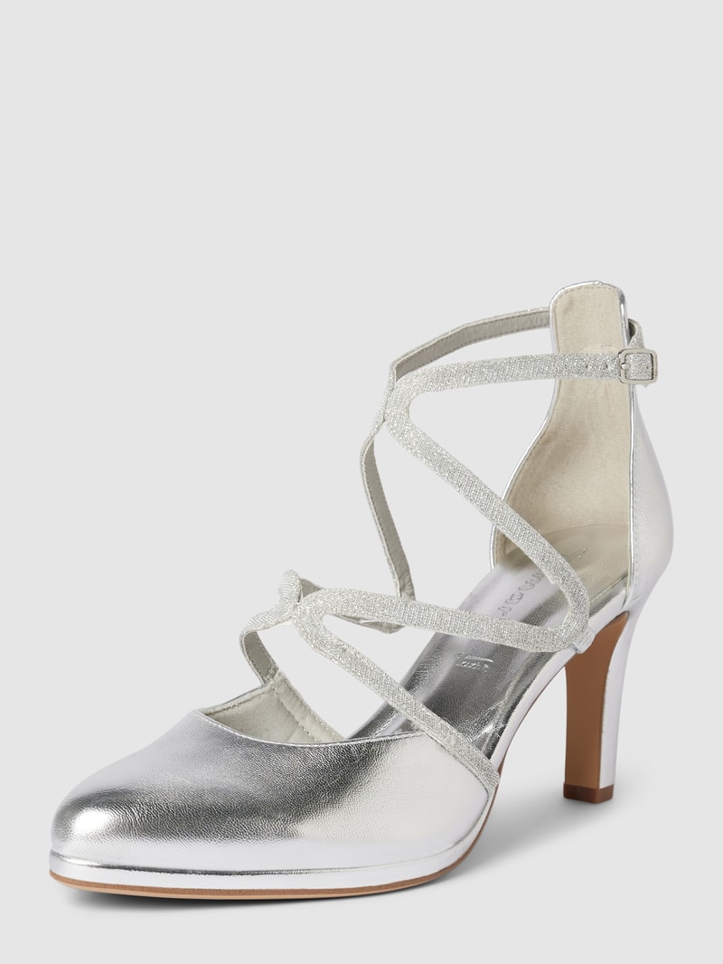 Pumps mit Riemchen in silber