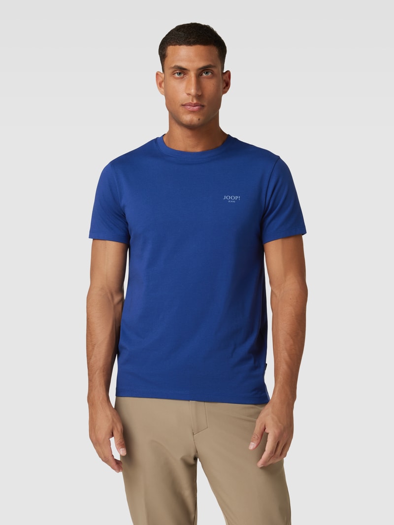 T-Shirt mit Label-Print Modell 'Alphis' in rauchblau