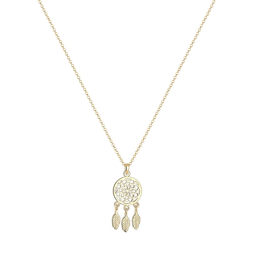 Elli Elli Collier Femmes Pendentif Plume Attrapeur de Rêves Boho en Argent Sterling 92 Bijoux