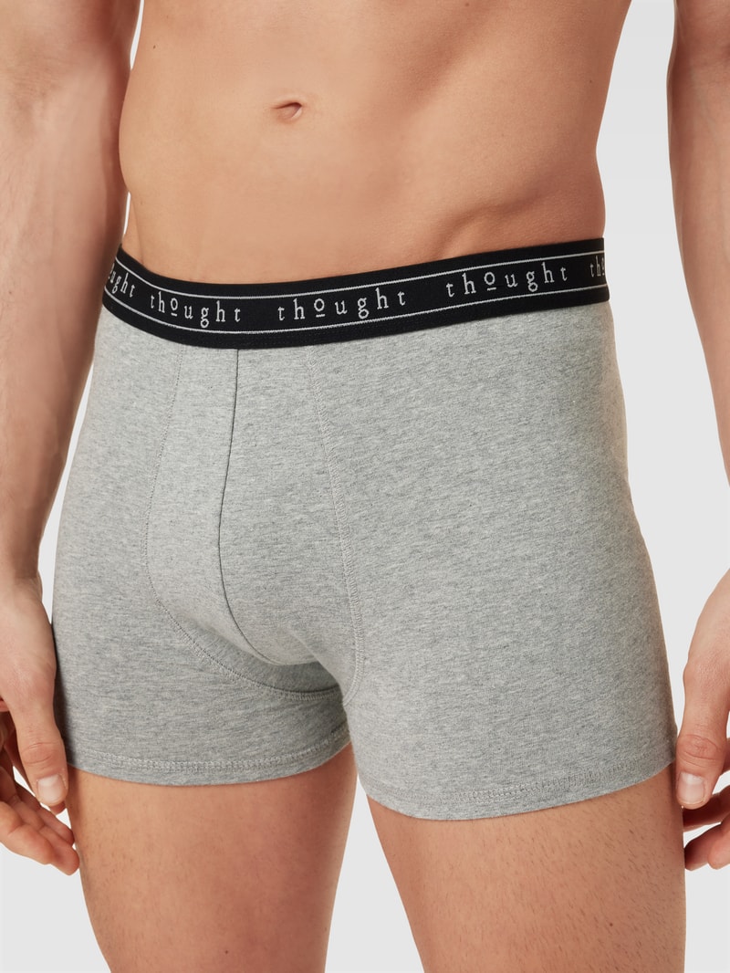 Hipster mit elastischem Logo-Bund in mittelgrau meliert
