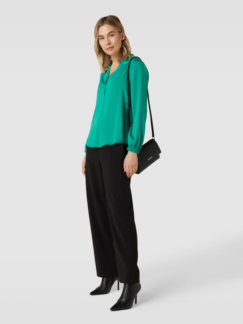 Bluse mit Umlegekragen in smaragd