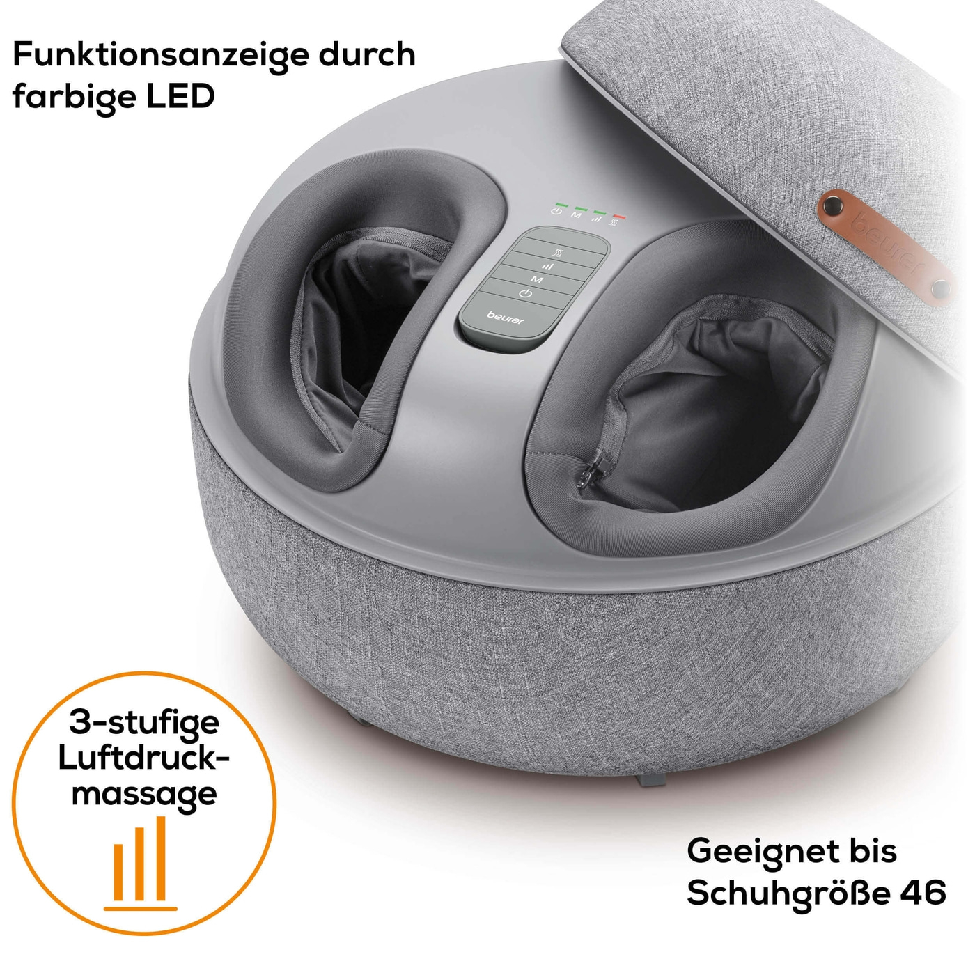 FM 120 2-in-1 Shiatsu-Fußmassagegerät-Entspannende Fußmassage plus moderner Sitzhocker