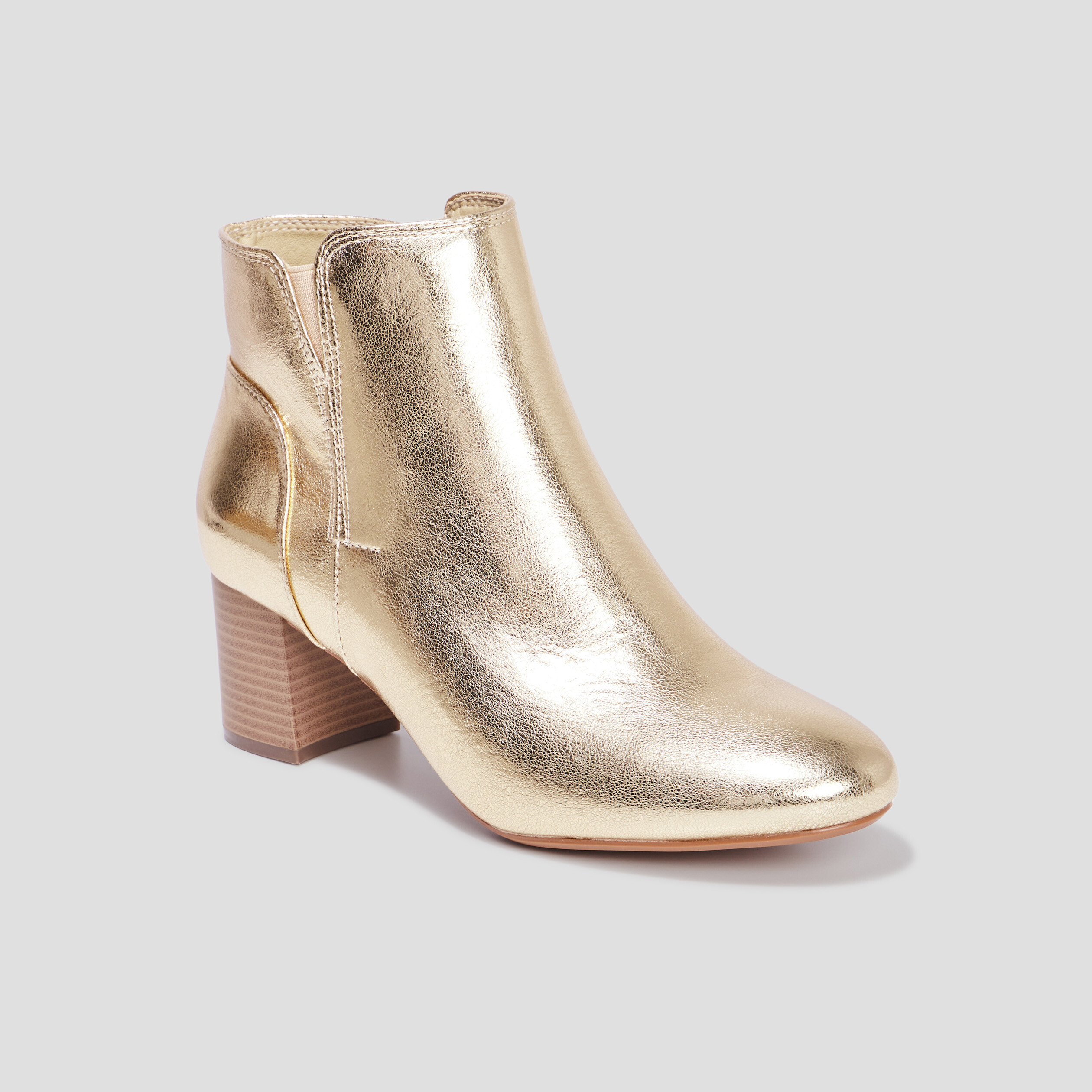 Bottines métallisées à talons jaune or femme | La Halle